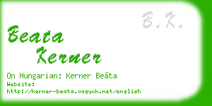 beata kerner business card