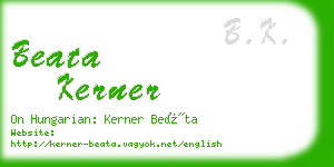 beata kerner business card